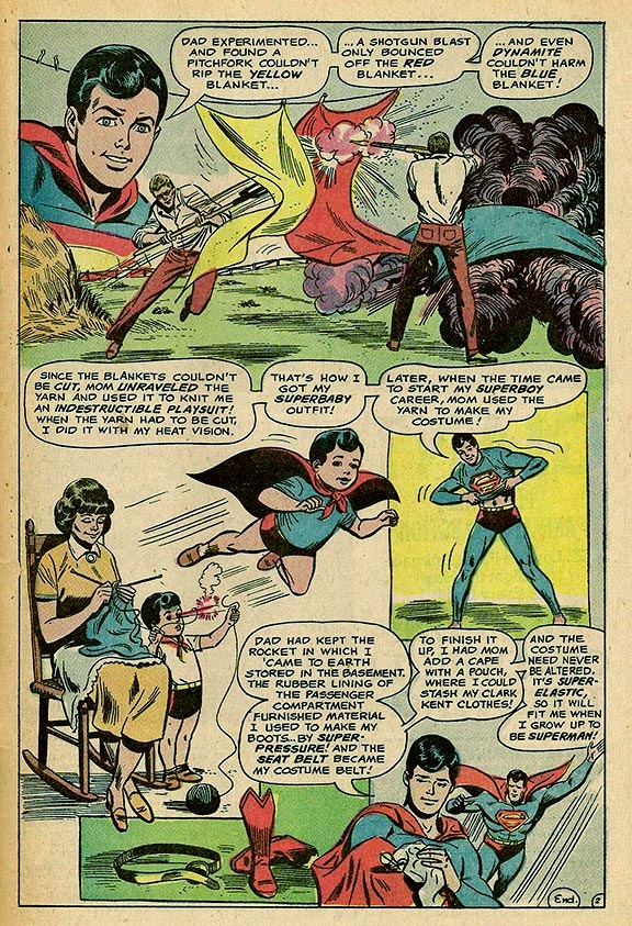 Superboy Legend DC comic images showing blakets from Krypton