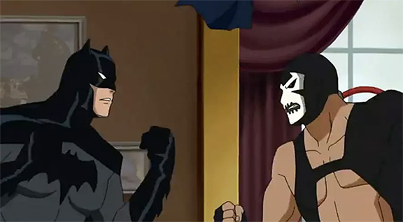 Batman Confronts Bane  in Justice League: Doom (2012)