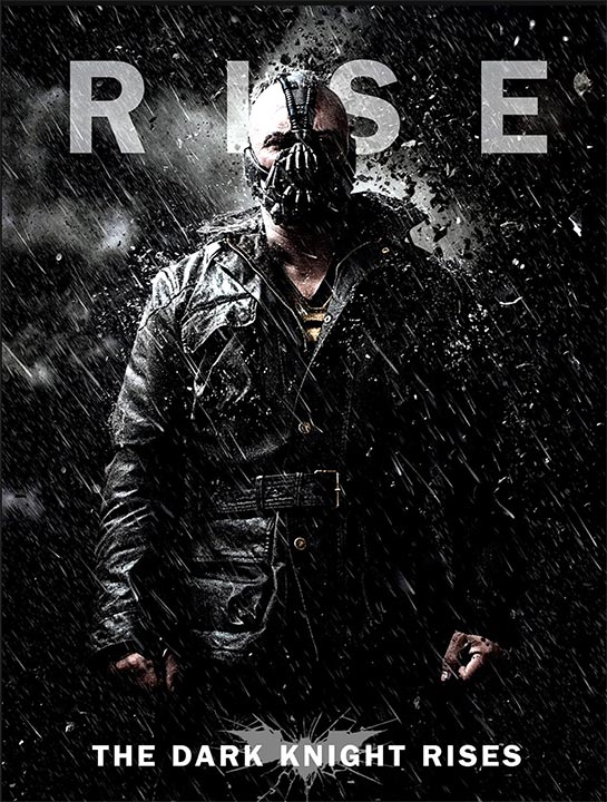 Bane depicted on the 2012 The Dark Knight Rises film poster