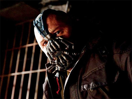 Tom Hardy as Bane in the film The Dark Knight Rises