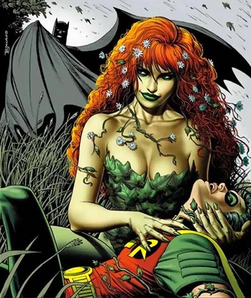 Poison Ivy Batman villain comic illustration