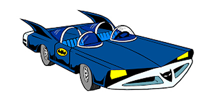 Superfriends TV cartoon series Batmobile