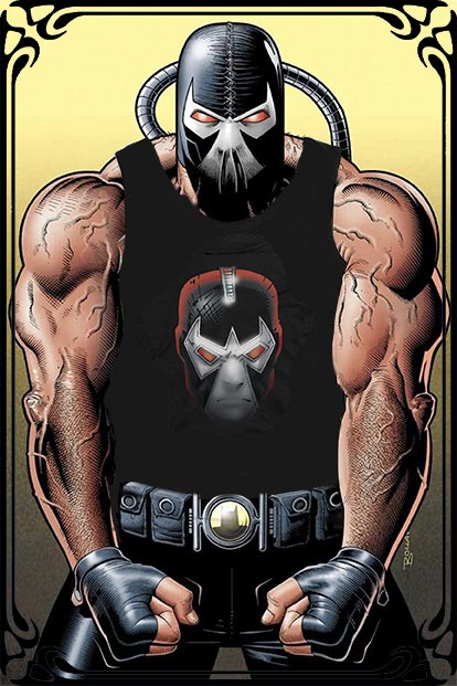 Bane wearing a Bane Head design tank top