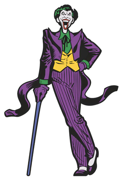 Illustration of the Joker in purple suit with cane