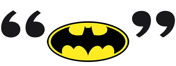 Batman logo between quote marks