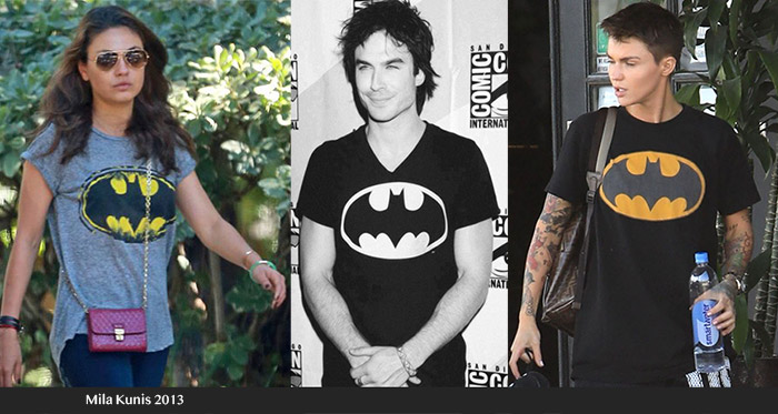 Celebrities Wearing Batman Logo T shirt