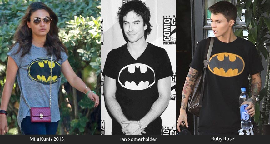 Celebrities wearing Batman T shirts