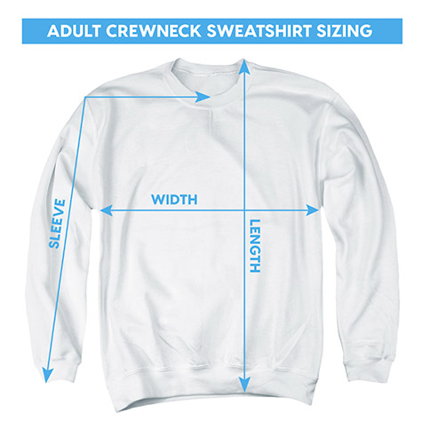 size chart adult sweatshirt