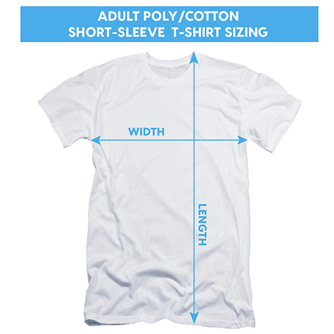 size chart sublimated adult t shirt