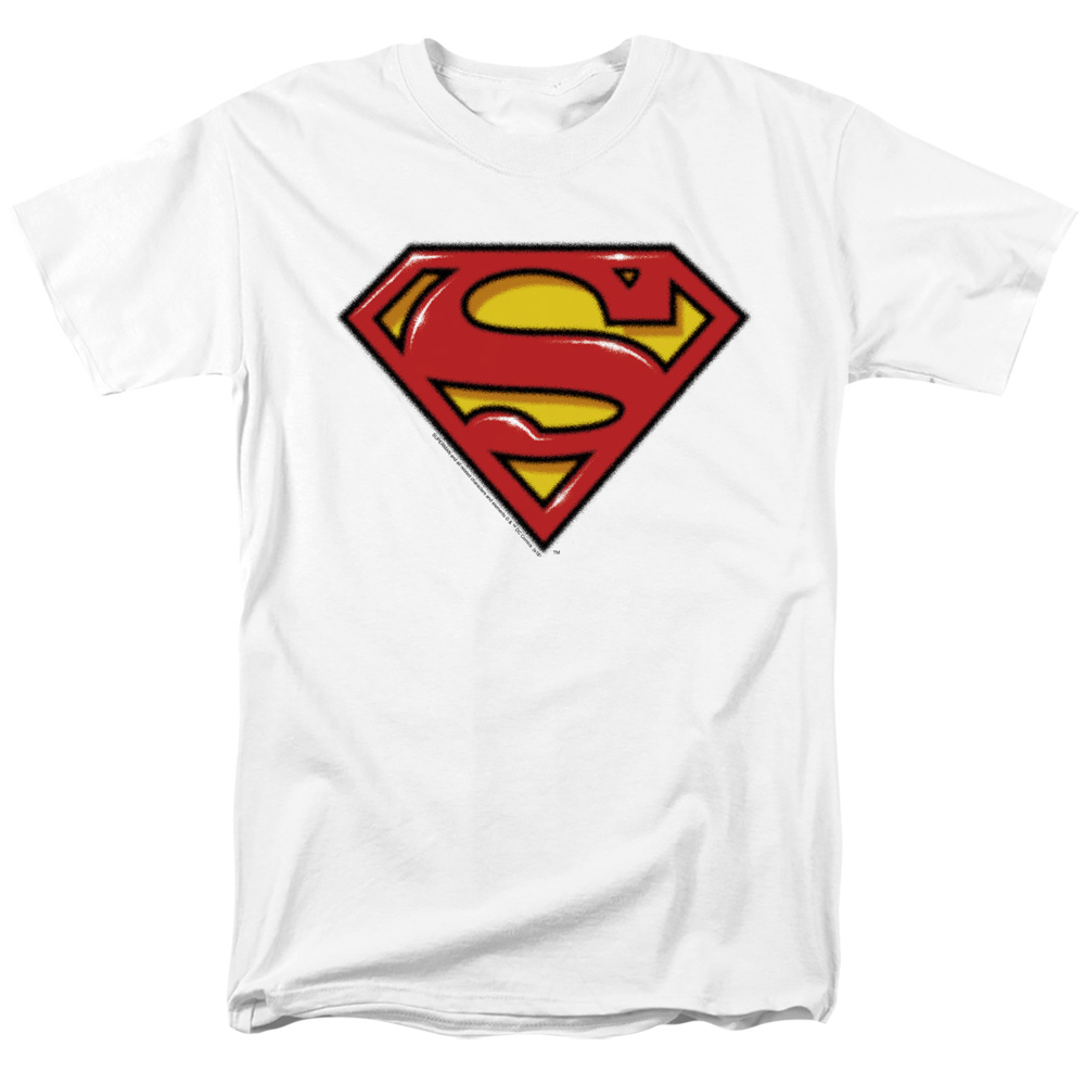 Superman Airbrush Shield Adult T Shirt